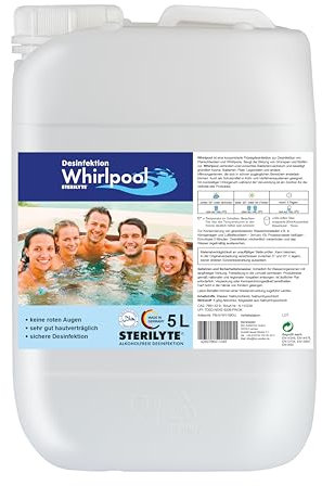 STERILYTE Whirlpool – 5L Wasser Desinfektions Konzentrat – Hot Tub Desinfektionsmittel, ideal auch für Pools & Planschbecken – Poolreinigung Wasserpflege – Reingungsmittel für Pool (Whirlpool)