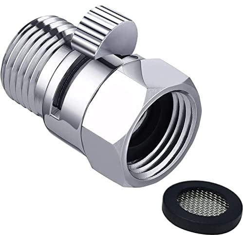 Drenky Duschkopf Absperrventil 1/2 Zoll Wassersparer Für Dusche Messing Durchflussbegrenzer Dusche Wassersparer Eingebaute Gummidichtung für Duschkopf Handbrause Und Küchenarmatur,Chrome