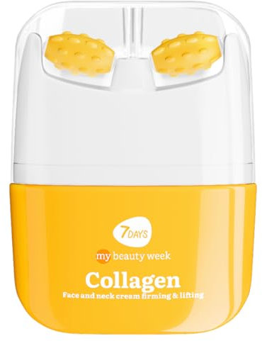 Crema Lifting per Viso con Collagene | Crema Idratante Skincare Coreana | Anti Invecchiamento Collo per Donne | Massaggiatore Roller Anti Gonfiore e Tonificante,40ml