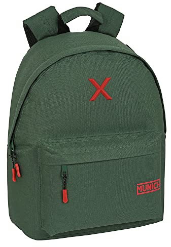 MUNICH - Mochila Juvenil para Portátil 14.1, Ideal para Jóvenes de Diferentes Edades, Cómoda y Versátil, Calidad y Resistencia, 31x16x41 cm, Color Verde