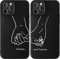 Cavka Schwarze passende Handyhülle, kompatibel mit iPhone 11-6,1 Zoll für Paare, niedliches Händchenhalten für ihn, Freund, Freundin, Fernbeziehung, Liebe, Sprichwort, Pinky Promise
