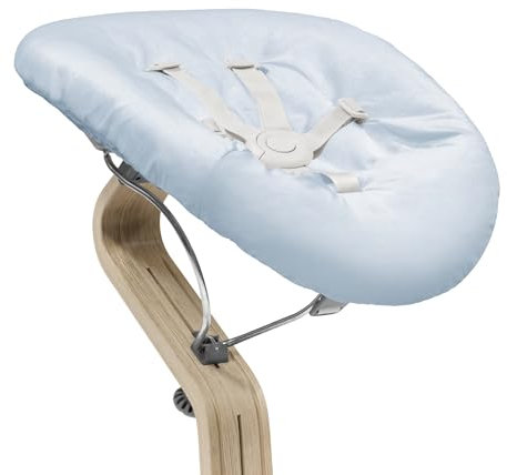 Stokke Nomi Newborn Set, Grey/Grey Blue - Mit 5-Punkt-Sicherheitsgurt und wendbarem, waschbarem Textilset - Passt auf alle Stokke Nomi Stühle