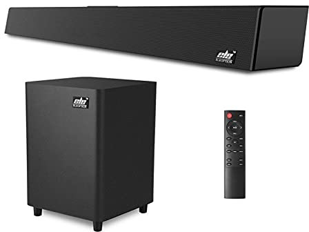 ICOSAR Soundbar 120 W TV SoundBar 2.1 Wireless Bluetooth Lautsprecher Heimkino System Soundbar 3D Surround Fernbedienung mit Wandhalterung
