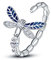Verstellbar Libelle Ringe 925 Sterling Silber Offene Einstellbar Libellen Rings Tiere Rings Geburtstags Schmuck Geschenke für Frauen Mädchen