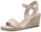 Tamaris Damen Plateau Sandalen Textil Vegan Keilabsatz Sommer; NUDE/beige; 37
