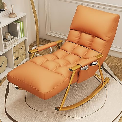 AMEERR Kindergarten-Schaukelstuhl, Schaukelstuhl, Liegestuhl für Erwachsene, Sitz mit hoher Rückenlehne, Sessel, bequemer Beistellstuhl für Wohnzimmer, Schlafzimmer, Büros (Color : Orange)