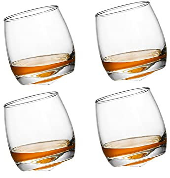 Water Glasses 4 Pcs Drinking Glasses Set Whiskey Glasses, Whisky Tumbler,Scotch Whisky, Bourbon, Cocktails Household Water Glasses Barware Set Drinking Glasses Tumblers ( Size : 270ml , Color : Clear
