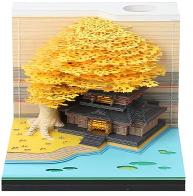 3D Kalender Abreißen 2024 | Schreibtisch kalender mit Lichtern | 2024 Tischkalender-Notizblock | Kreative 3D Notizblock Papier Schnitzen Schreibtischkalender DIY Geschenk Home Desktop Dekoration