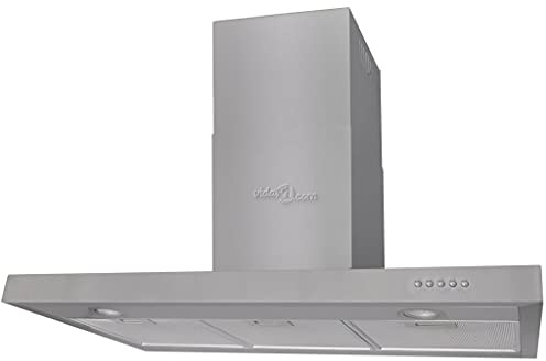SKM Flachschirmhaube Edelstahl 900 mm,16,2 KG,241216,Color: Silber