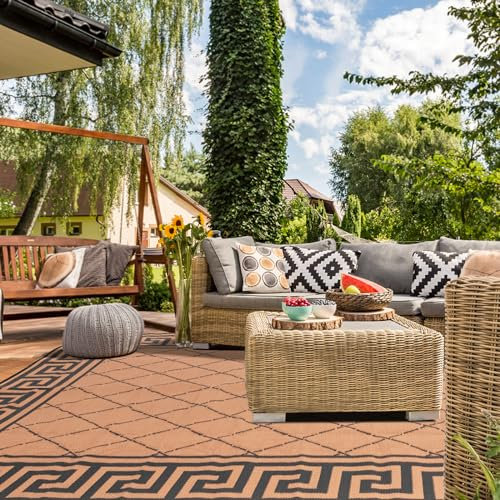 LUCKWIND Outdoor-Teppich für Terrasse, 1,5 x 2,4 m, wendbarer Wohnmobil-Campingteppich, Kunststoff-Strohteppich für Terrasse, Outdoor, Garten, Pool, Deck, Veranda, Strand, Balkon, Picknick,