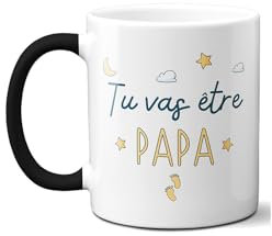 DECOHO - Taza mágica tu vas a ser papa (33 cl, cerámica), diseño con estampado en Francia