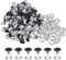 QUARKZMAN 100Pcs Ojales de Ojales de 1/6 Pulgada (4 mm) con Orificio de Metal y Arandela Autoadhesiva para Zapatos, Cuero, Cuentas, Núcleos de Tela, Etiquetas de Lona, Negro Mate