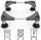 DEWEL Soporte Lavadora Base Lavadora con 4 Pies de Ventosa para frigorífico, lavadora, secadora y frigorífico Ancho ajustable 45-65cm Carga 250kg(Gris）