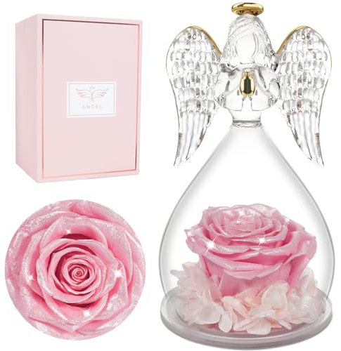 Muttertagsgeschenke für Mama,Ewige Rose Engel Figur Geschenke für Mama,Muttertagsgeschenk Ewige Blume Geschenke für Frauen,Infinity Rose Geburtstagsgeschenk für Frauen Oma Geschenk Freundin Geschenke