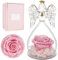 Miofula Preserved Real Rose for Womens, Forever Rose in Glass Angel Birthday Gifts for Mum Women Wife, Eternal Rose Gifts for Her on Christmas, Anniversary, Valentine's Day, Mother's Day