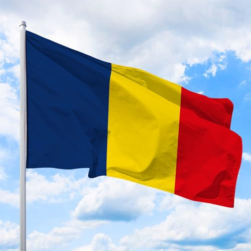 Rumänien Flagge 335 x 200 cm - für Fahnenmast, Rumänienfahne aus reißfestem Fahnen-Polyester-Stoff, Hissfahne Quer wetterfest und UV-beständig