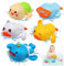 BelleStyle Juguetes Baño Bebe, Juguetes Bañera para Niños Niñas 1 2 3 4 Año, 5 Piezas Patos Ballena Animales Fotantes Juego de Agua Juguetes Piscina Juego de Ducha Regalo para Bebe Niños Pequeños