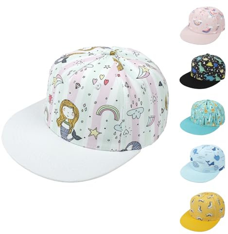 QIYIENDIAN Kinder Baseballkappe Einstellbare Mützen Hut Sonnenschutz Kleinkind Sonnenhüte für Baby Mädchen Jungen (Mermiad, 2-4Y)