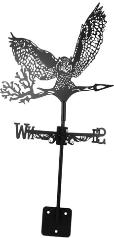 CAXUSD Veleta De Búho Exterior Decorativa Metalica Indicador De Direccion del Viento Jardin