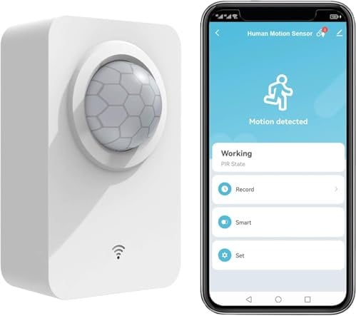 Capteur de Movimiento Inteligente Pir Détecteur de mouvement : infrarouge WiFi Movimiento Détecteur de Movimiento inalámbrico Con alimentación de batería & USB, application moniteur compatible Alexa