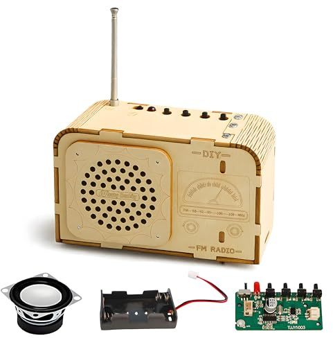 FM-Radio-Set zum Selbermachen für Kinder im Alter von 8–12 Jahren, bauen Sie Ihr eigenes FM-Radio aus Holz – STEM Science Kit mit 88–108 MHz Reichweite, pädagogische 3D-Puzzles für Jungen und Mädchen