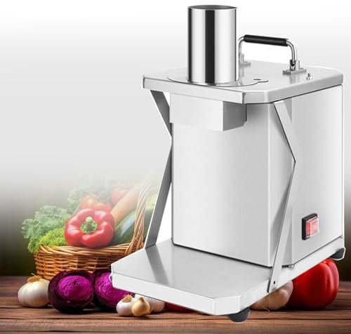 JJENXYYDS Hachoir à Aliments Commercial 200W, Hachoir à Légumes, Robot Culinaire de Qualité Commerciale, Comprend des Lames de 6/8/10/12/15mm, pour Oignons, Carottes, Concombres, Jambon en Dés