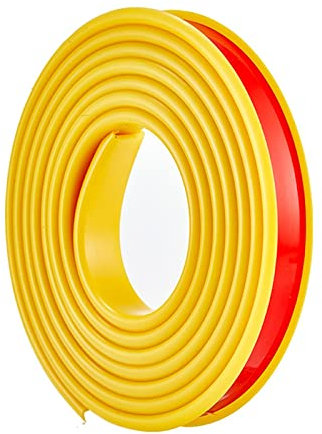 Bande de bord auto-adhésive en forme de U jaune - 10 m - En TPE souple - Pour réparation d'armoires et de panneaux de bois - Taille 9 mm