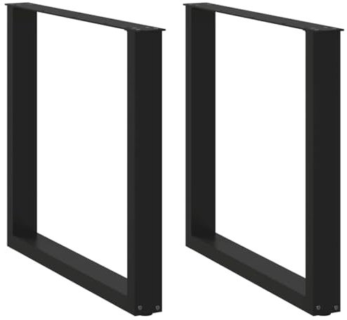 vidaXL Couchtischbeine U-Form 2 Stk. Schwarz 80x(72-73) cm Stahl, Tischbein, Tischbein Metall, Esstischbein, Möbelbein, Schreibtischbein