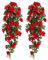 Kunstpflanze 2 Stück Blumenampel 90cm Künstliche Hängepflanzen Gefälschte Seide Rose Blumen Kunstpflanze Efeu Pflanze Künstlich für Bad Dekoration Außen Innen Hochzeit Fensterdeko Hängend（Rot）