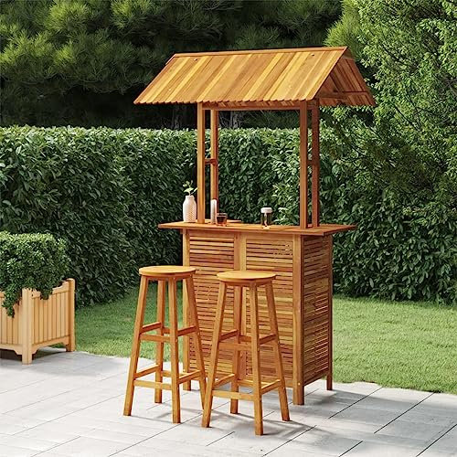 GCHDHAPB Home-Outdoor Gartenmöbel-Set, 3-teilig, Massivholz, Akazie