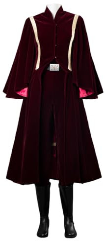 CosFantasy Damen-Kostüm, Padme-Cosplay-Kostüm, Samt, Mantel, Hose, Gürtel, komplettes Set, Halloween, FY0130, Mehrfarbig, XL