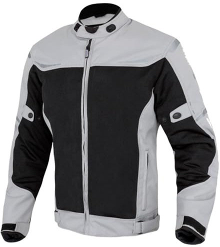 Moore I Chaqueta de Moto Air, Gris/Negro – Alta Ventilación, Protecciones CE, Diseño Deportivo (FR/ES, Letras, L, Regular, Regular, Gris y Negro)
