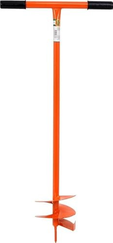 Handerdbohrer zum Setzen von Erdlöchern, Handgriffe mit Gummi, Handbohrer für Erdarbeiten im Garten, Lochspaten aus massivem Stahl, Pfahlbohrer, Gartenbohrer, (Ø 200)