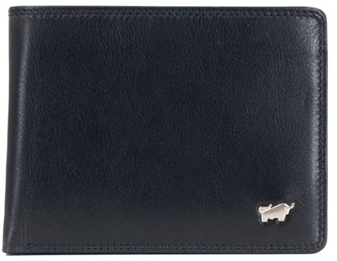 BRAUN BÜFFEL Herren Geldbörse aus echtem Rindsleder Golf mit RFID Schutz - Zetilose Geldbörse mit 11 Kartenfächern - Edles Schwarz