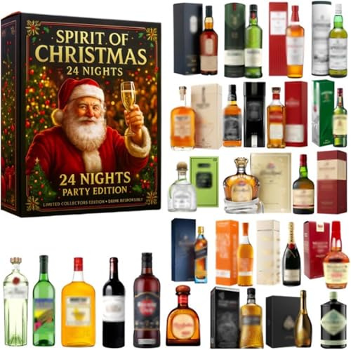 Whisky-Adventskalender 2025, Hochwertige Acryl-Anhänger For Den Countdown Bis Weihnachten Und Als Geschenk, Mit 24(B)