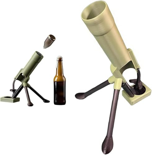 51 mm Décapsuleur de Mortier de Bière Décapsuleur de Bière Amusant, Mains Libres, Lanceur de Bouchons Tactiques pour la Maison les Fêtes, Les Bars le bureau, la Décoration (Kaki)