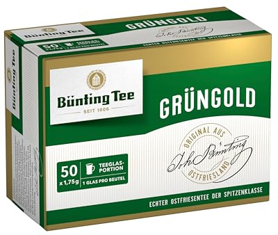Bünting Tee Grüngold Ostfriesentee 10 x 50 Teebeutel / 10er Pack – Schwarzer Tee