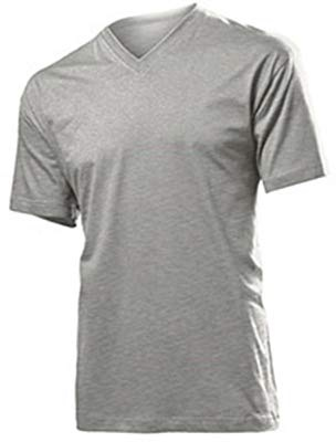 Stedman Apparel Herren Classic-T V-Ausschnitt/ST2300 Regular Fit Kurzarm T-Shirt, Grey Heather, S