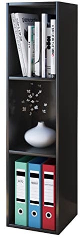 VCM Holzregal stehend | platzsparendes Regal | Maße: H. 107 x B. 34 x T. 30 cm | Elegantes Regal stehend | Aufbewahrungsregal | Bücherregal - Mendas