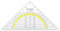 Westcott Goniometro 14 cm | Goniometro in plastica trasparente con scala gialla | Scala tecnica e goniometro per scuola, università o ufficio | E-10130 00