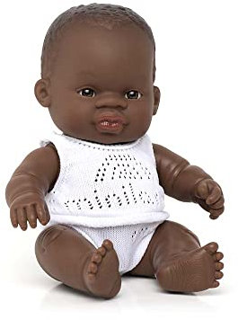 Miniland 31123 - Baby (afrikanischer Junge) 21 cm