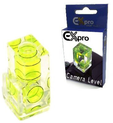 Ex-Pro® 2D Spirit Level for Camera hot shoe - Double Axis 2 Position - Compatible with/for Canon, Fuji, Nikon, Olympus, Lecia, Panasonic, Pentax, Samsung DSLR/SLR Cameras