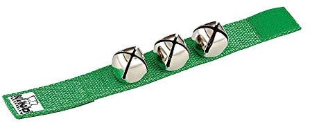 Nino Percussion Wrist Bell Instrument - Musikinstrument für Kinder ab 4 Jahren - Mit Klettverschluss - Nylon, Grün (NINO961GR)