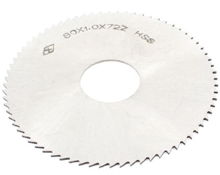 Sourcingmap 80mm x 1.0mm x 22mm HSS Milling Cutter 72T Slitting Saw Blade Silver Tone