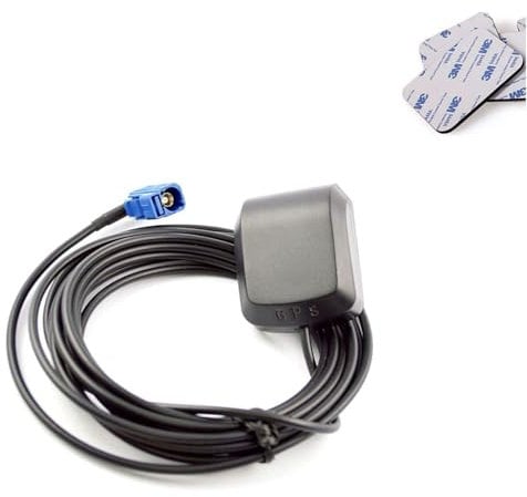Audi OPro 32406 A108 – GPS antena activo de ángulo de Fakra macho 5 m cable magnético Auto de radio navegación Blaupunkt Becker RNS MFD Audi, VW, incluye 3 m adhesiva
