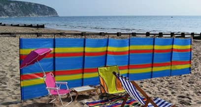 garden mile 10 Piquet RÉSISTANT Multicolore Jardin Coupe-Vent Plage Parasol Vacances Caravan & Camping Tente Coupe-Vent Grand 5FT Coupe-Vent Vie PRIVÉE écrans (10 Piquet Saut De Vent 610cm x 120cm)