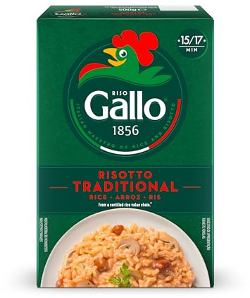Riso Gallo Vegan Risotto Traditional, 500 g | High Starch, Creamy Texture, Delicious Flavour, Versatile for Vegan Dishes