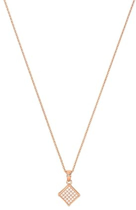 Amor Kette mit Anhänger 925 Sterling Silber Damen Halsschmuck, mit Zirkonia synth., 42 cm, Roséfarben, Kommt in Schmuck Geschenk Box, 9261031