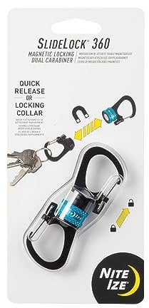 Nite Ize MSBL-03-R7 SlideLock 360° Doppelkarabiner mit Magnetverschluss, Blau