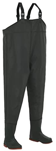 vidaXL Wathose Grün Gr. 42 Anglerhose Angelhose Teichhose Watstiefel Stiefeln